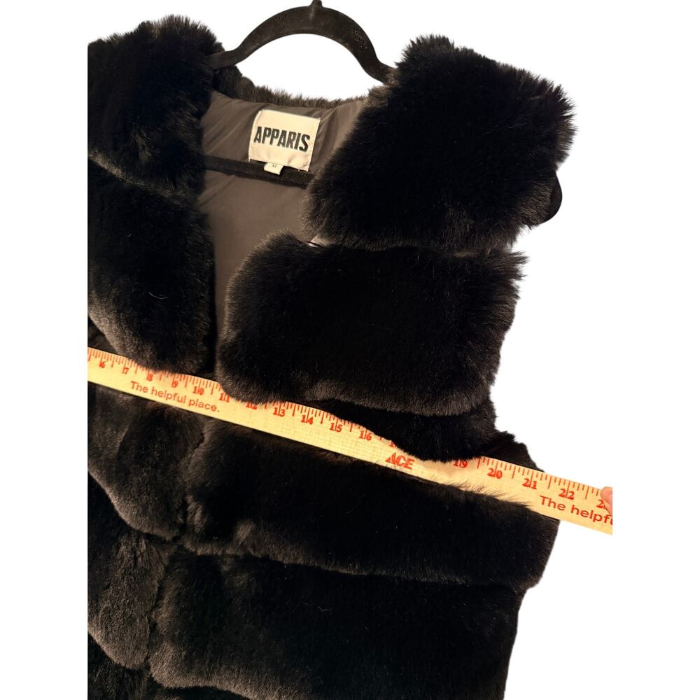 Anthropologie x Apparis L Mink Maya Faux Fur Vest $395 Long Coat Black NEW! - Picture 10 of 11